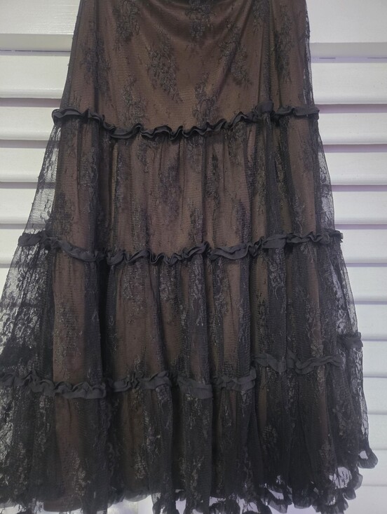 New York & Company Dresses & Skirts - New York & Company Black Tiered Lace A-Line Skirt
